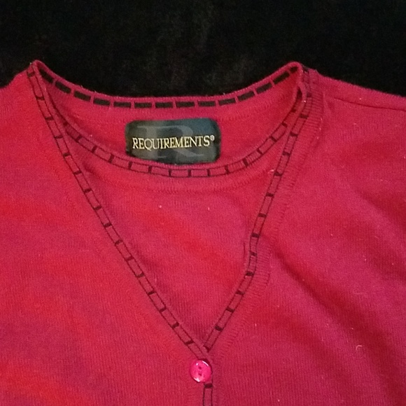 Requirements red mock cardigan sweater size small - Picture 3 of 4
